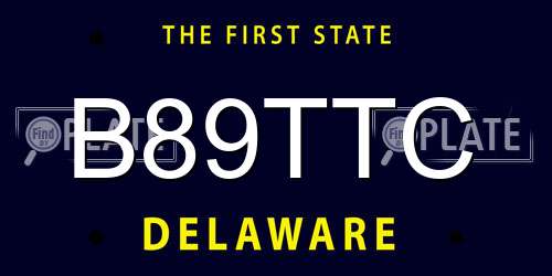 B89TTC Delaware License Plate