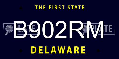 B902RM Delaware License Plate