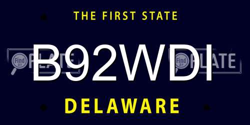 B92WDI Delaware License Plate