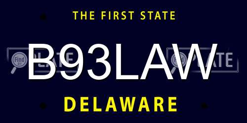 B93LAW Delaware License Plate