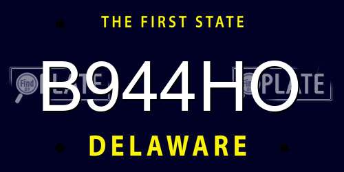 B944HO Delaware License Plate