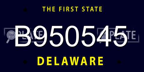B950545 Delaware License Plate