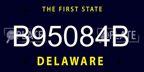 B95084B Delaware License Plate