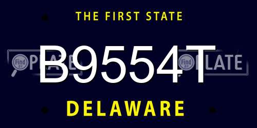 B9554T Delaware License Plate