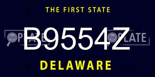 B9554Z Delaware License Plate