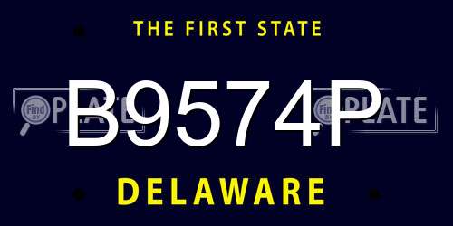 B9574P Delaware License Plate