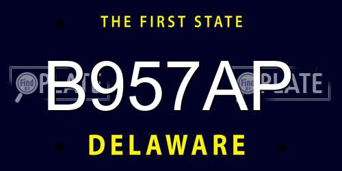 B957AP Delaware License Plate