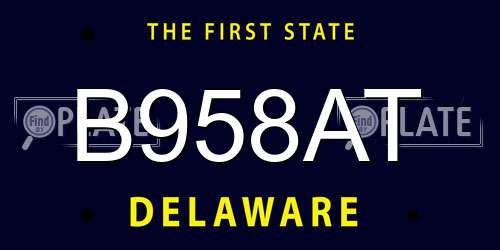 B958AT Delaware License Plate