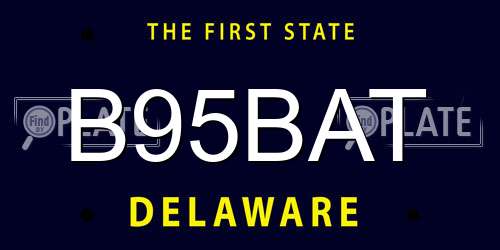 B95BAT Delaware License Plate