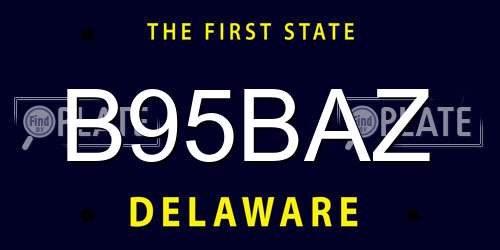 B95BAZ Delaware License Plate