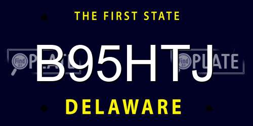 B95HTJ Delaware License Plate
