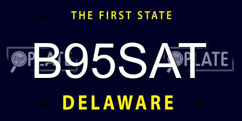 B95SAT Delaware License Plate