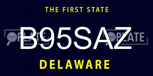 B95SAZ Delaware License Plate