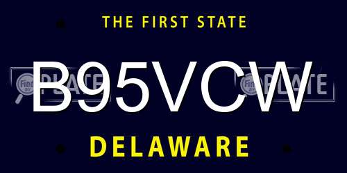 B95VCW Delaware License Plate