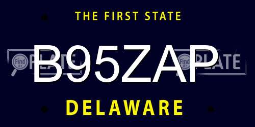 B95ZAP Delaware License Plate