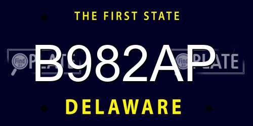 B982AP Delaware License Plate