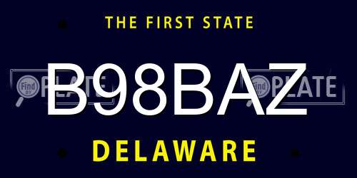 B98BAZ Delaware License Plate