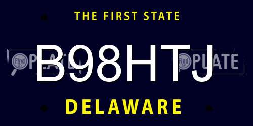 B98HTJ Delaware License Plate