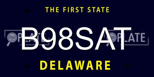 B98SAT Delaware License Plate