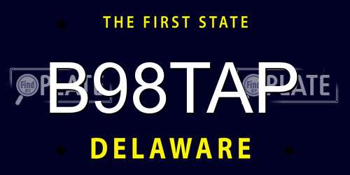 B98TAP Delaware License Plate