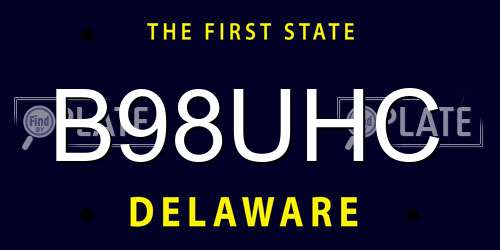 B98UHC Delaware License Plate