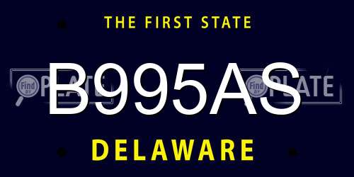 B995AS Delaware License Plate