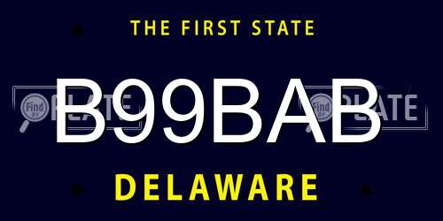 B99BAB Delaware License Plate