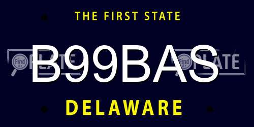 B99BAS Delaware License Plate