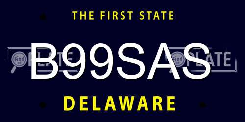 B99SAS Delaware License Plate