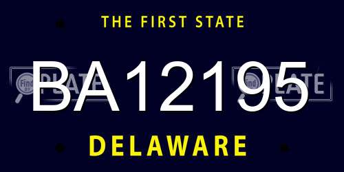 BA12195 Delaware License Plate