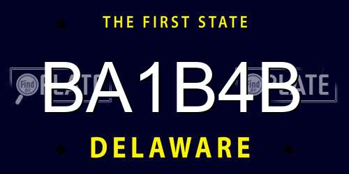 BA1B4B Delaware License Plate