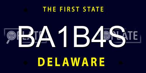 BA1B4S Delaware License Plate