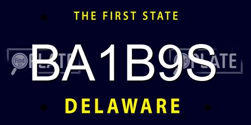 BA1B9S Delaware License Plate