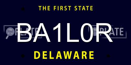 BA1L0R Delaware License Plate