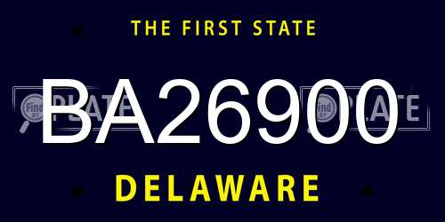 BA26900 Delaware License Plate