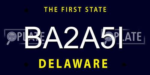 BA2A5I Delaware License Plate