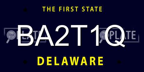 BA2T1Q Delaware License Plate