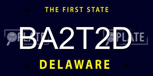 BA2T2D Delaware License Plate