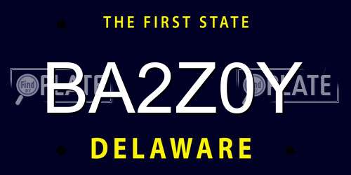 BA2Z0Y Delaware License Plate