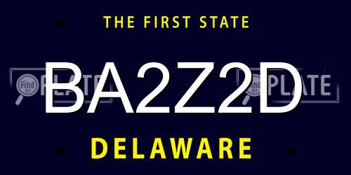 BA2Z2D Delaware License Plate