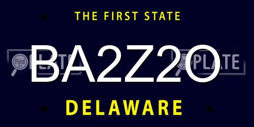 BA2Z2O Delaware License Plate