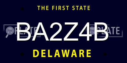 BA2Z4B Delaware License Plate