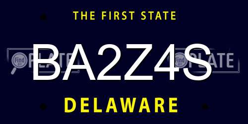 BA2Z4S Delaware License Plate
