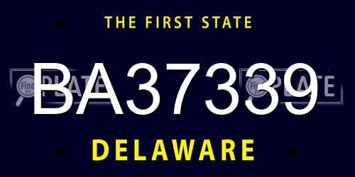 BA37339 Delaware License Plate