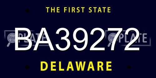 BA39272 Delaware License Plate