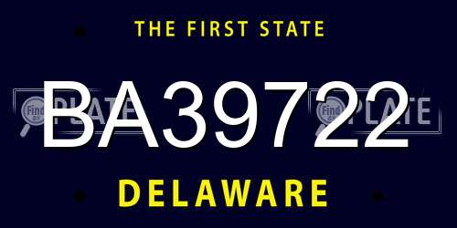 BA39722 Delaware License Plate