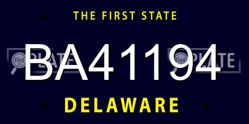 BA41194 Delaware License Plate
