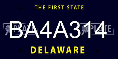 BA4A314 Delaware License Plate