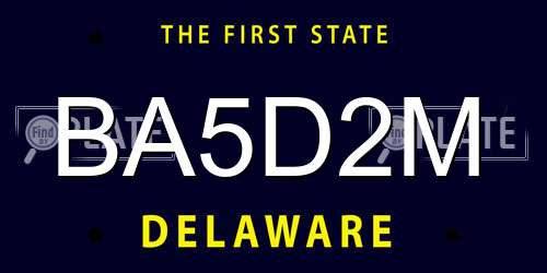 BA5D2M Delaware License Plate