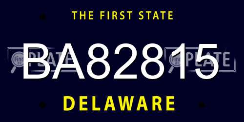 BA82815 Delaware License Plate